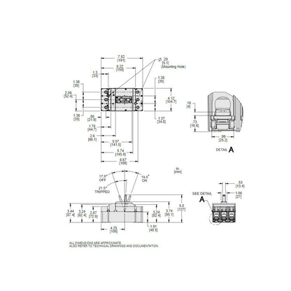 Square D JGL36250 Circuit Breaker | 600V 250A 3P 35kA@480V Feed-Thru Powerpact JGL