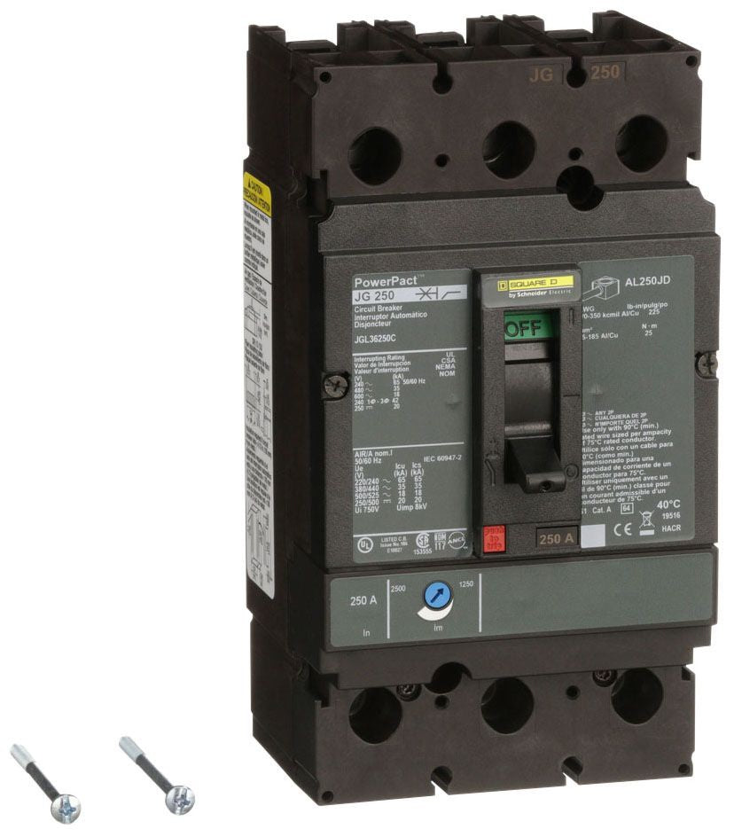 JGL36250C - Square D/ Schneider Electric Feed-Thru 250 Amp 3 Pole Circuit Breaker - Essential Electric Supply