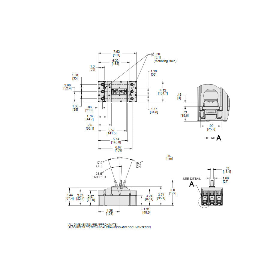 Square D JGM36175 Circuit Breaker | 600V 175A 3P 35kA@480V Bolt-On Powerpact JGM