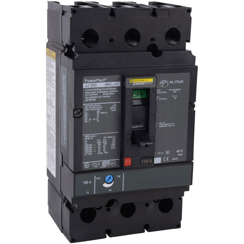 Square D JGP36250U31X Circuit Breaker | 600V 250A 3P 35kA@480V Bolt-On Powerpact