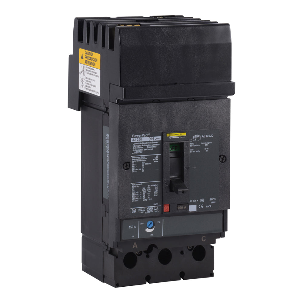 Square D JJA262001 Molded Case Circuit Breaker | 600V 200A 2P 65kA@480V I-Line Plug-In Powerpact