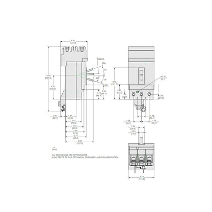 Square D JJA262501 Circuit Breaker | 600V 250A 2P 65kA@480V I-Line Style Plug-In Powerpact