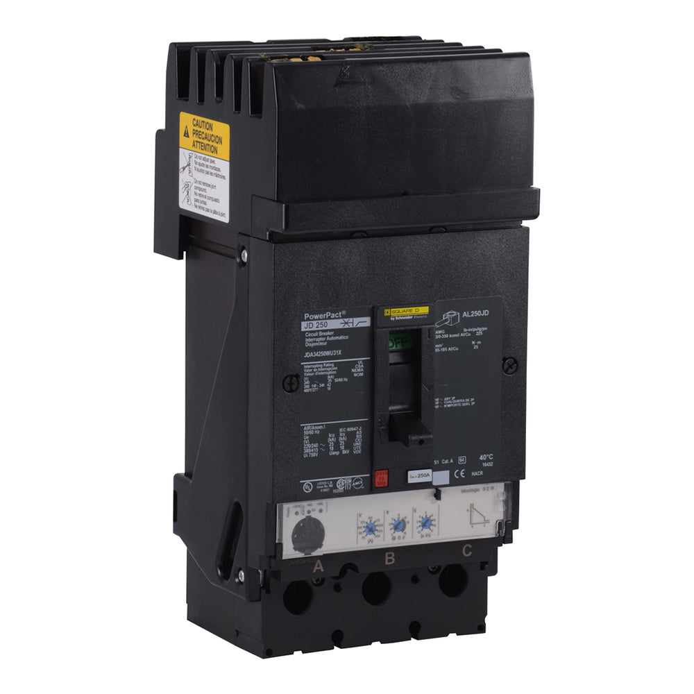Square D JJA34250WU31X Circuit Breaker | 480V 250A 3P 65kA@480V I-Line Style Plug-In Powerpact