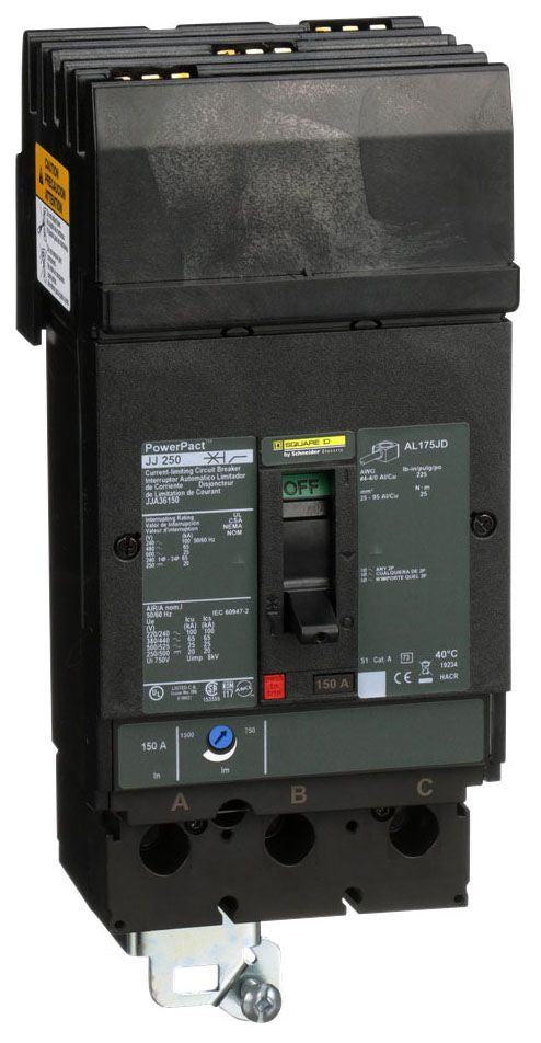 JJA36150 - Square D I-Line Style Plug-In 150 Amp 3 Pole Circuit Breaker - Essential Electric Supply