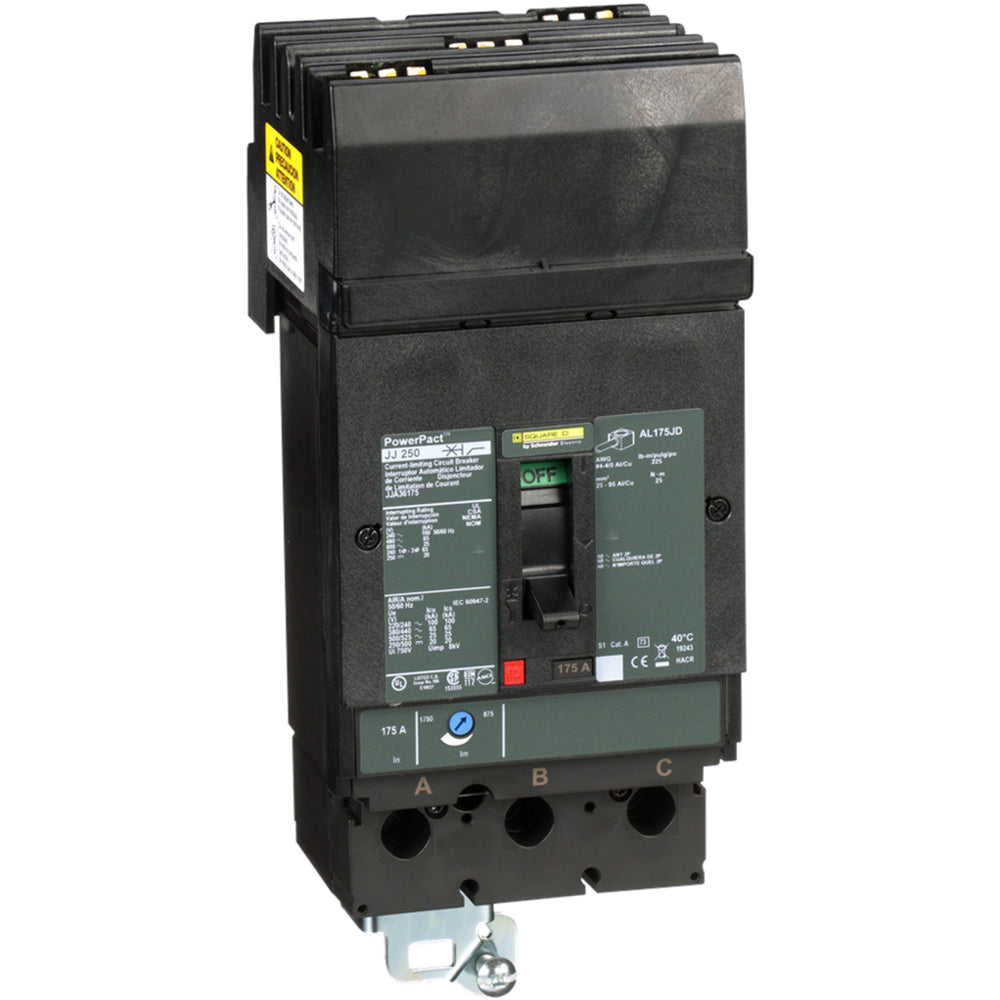 Square D JJA36175 Circuit Breaker | 600V 175A 3P 65kA@480V I-Line Plug-In Powerpact