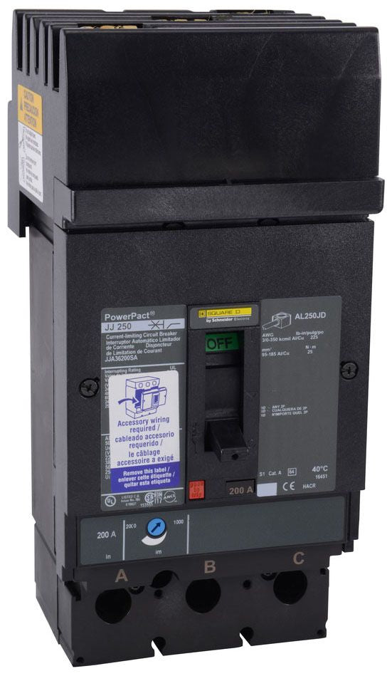 JJA36200SA - Square D I-Line Style Plug-In 200 Amp 3 Pole Circuit Breaker - Essential Electric Supply