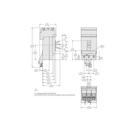Square D JJA36200YP Circuit Breaker | 600V 200A 3P 65kA@480V I-Line Plug-In Powerpact