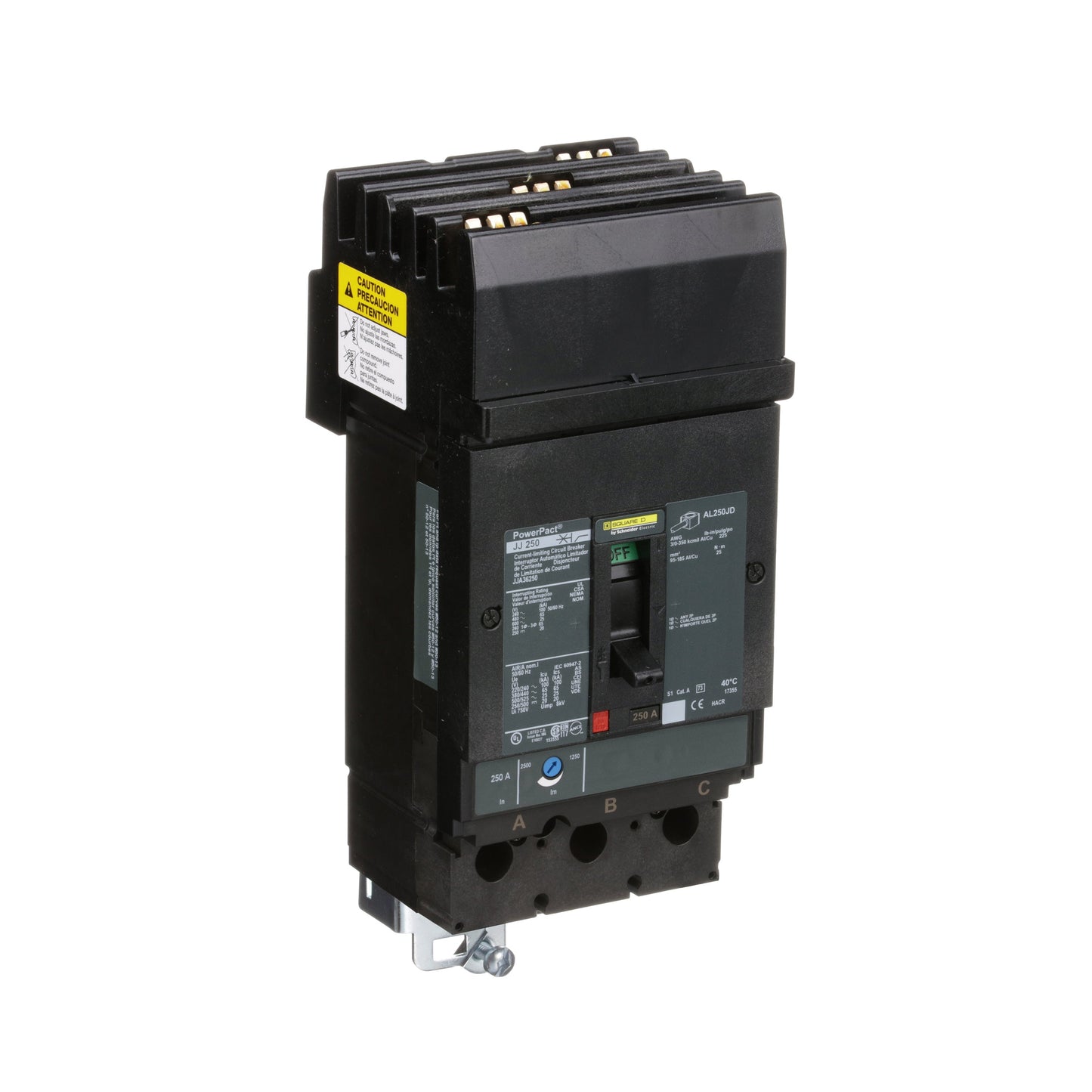 Square D JJA36250 Circuit Breaker | 600V 250A 3P 65kA@480V I-Line Style Plug-In Powerpact