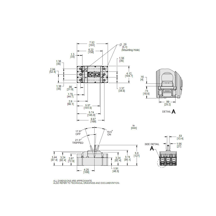 Square D JJL36150 Circuit Breaker | 600V 150A 3P 65kA@480V Feed-Thru Powerpact