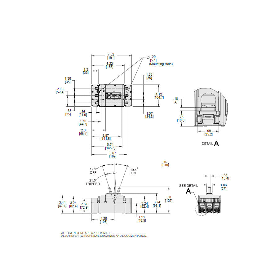 Square D JJL36175 Circuit Breaker | 600V 175A 3P 65kA@480V Feed-Thru Powerpact