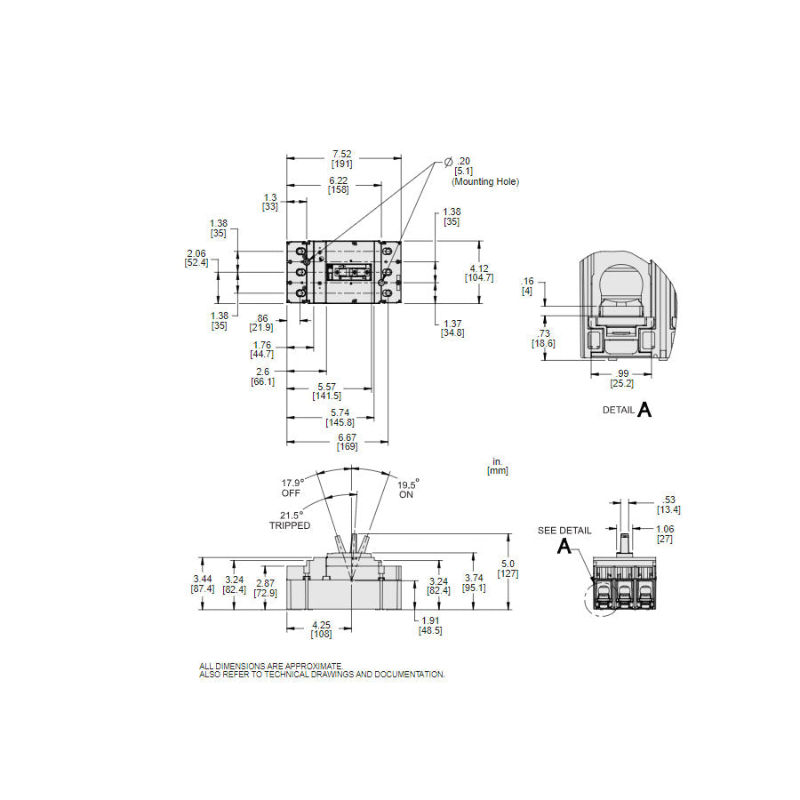 Square D JJL36200 Circuit Breaker | 600V 200A 3P 65kA@480V Feed-Thru Powerpact