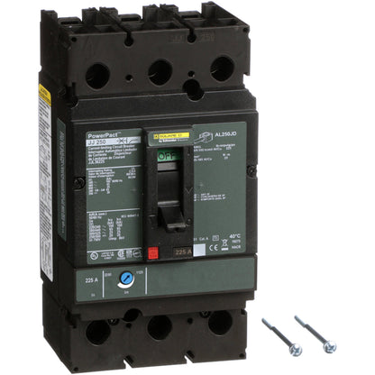 Square D JJL36225 Circuit Breaker | 600V 225A 3P 65kA@480V Feed-Thru Powerpact