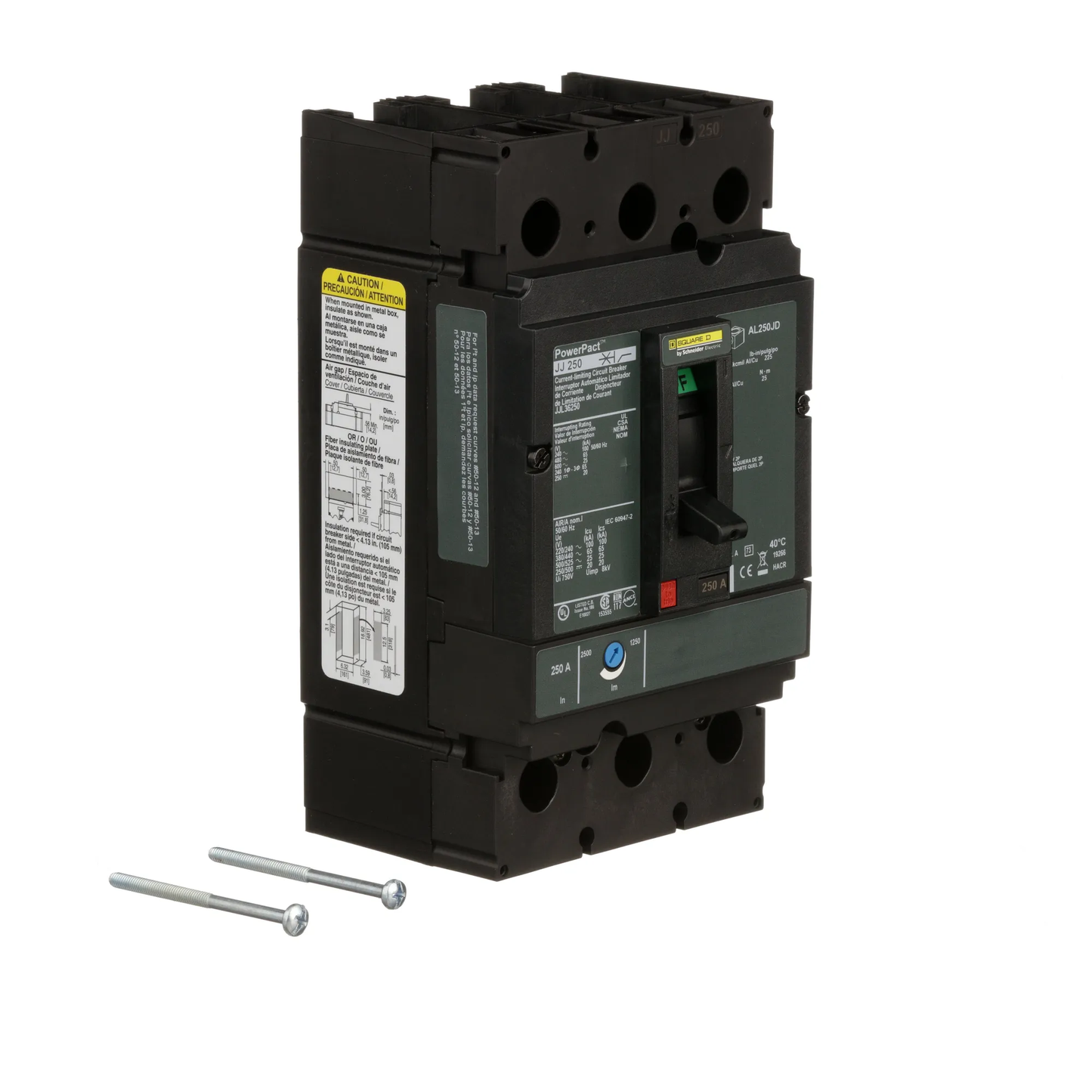 Square D JJL36250 Circuit Breaker | 600V 250A 3P 65kA@480V Feed-Thru Powerpact