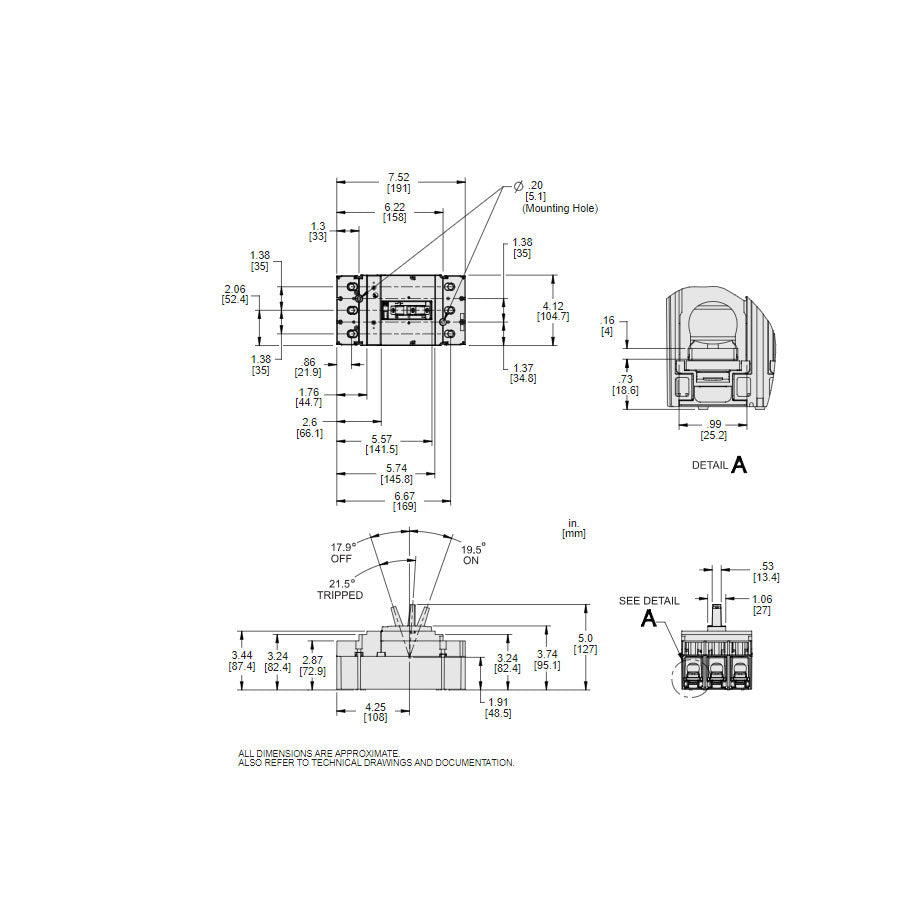 Square D JJL36250 Circuit Breaker | 600V 250A 3P 65kA@480V Feed-Thru Powerpact