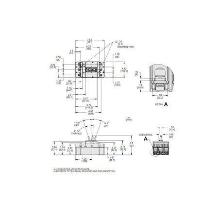 Square D JJL36250 Circuit Breaker | 600V 250A 3P 65kA@480V Feed-Thru Powerpact