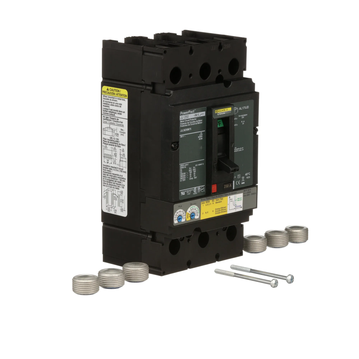 Square D JJL36250M75 Circuit Breaker | 600V 250A 3P 65kA@480V Feed-Thru Powerpact