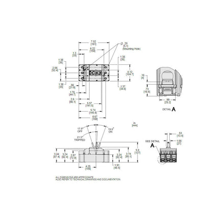 Square D JJL36250M75 Circuit Breaker | 600V 250A 3P 65kA@480V Feed-Thru Powerpact