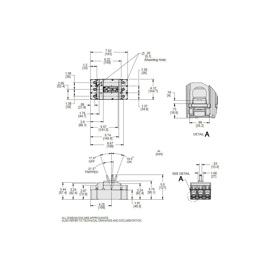 Square D JJL36250U31X Molded Case Circuit Breaker | 600V 250A 3P 65kA@480V Feed-Thru Powerpact