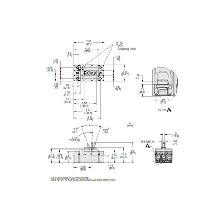 Square D JJL36250U31X Molded Case Circuit Breaker | 600V 250A 3P 65kA@480V Feed-Thru Powerpact