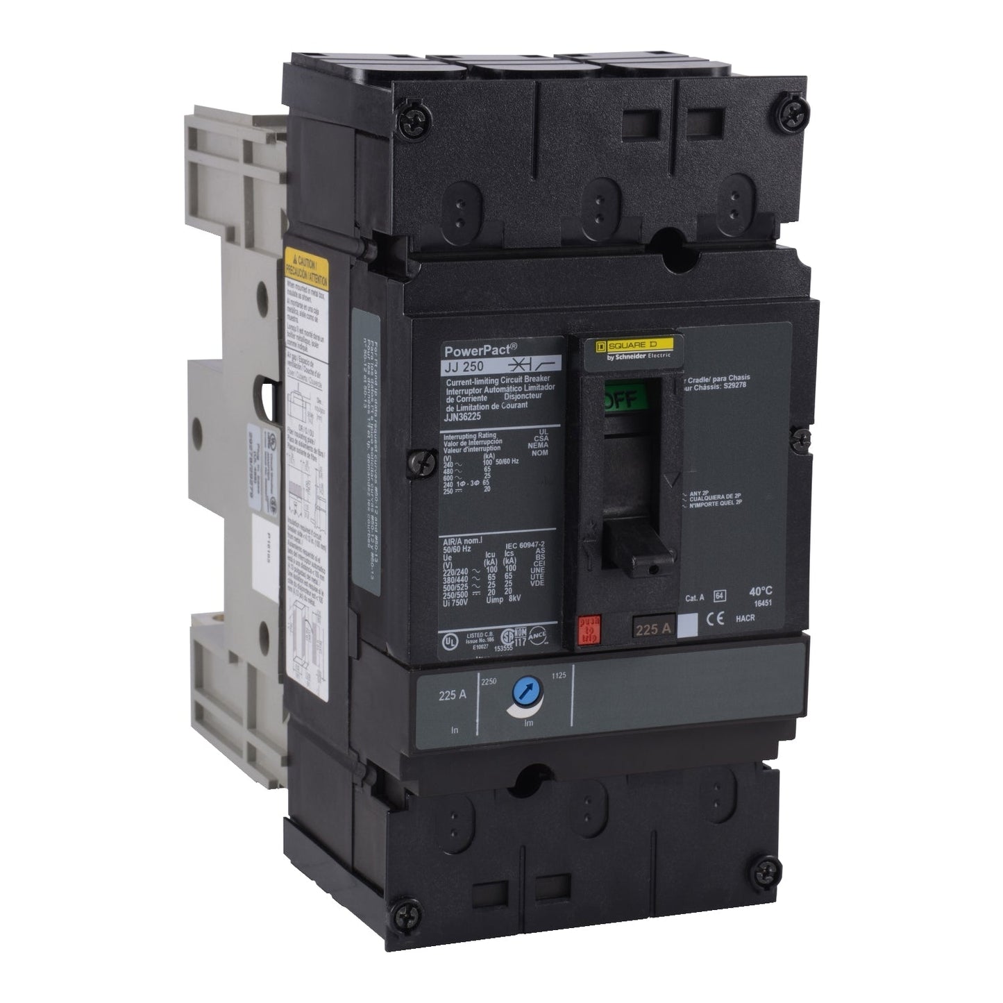 JJN36250 - Square D Plug-In 600V 250A 3 pole circuit breaker 65kA@480V - Essential Electric Supply