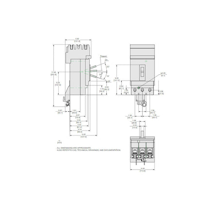 Square D JLA36200 Circuit Breaker | 600V 200A 3P 100kA@480V I-Line Plug-In Powerpact