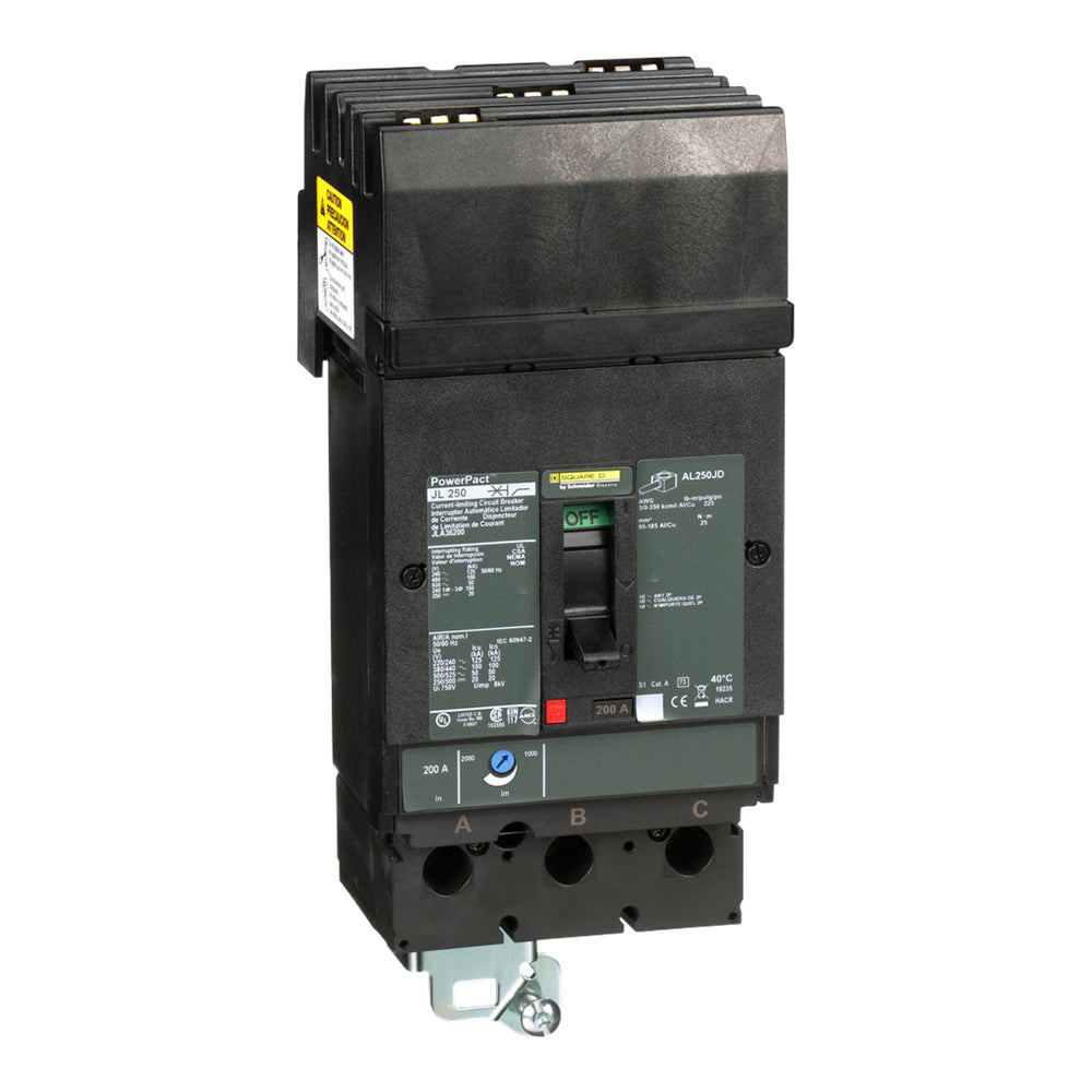 Square D JLA36200 Circuit Breaker | 600V 200A 3P 100kA@480V I-Line Plug-In Powerpact