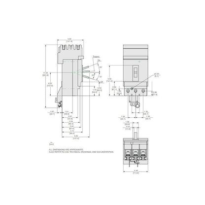 Square D JLA36225 Circuit Breaker | 600V 225A 3P 100kA@480V I-Line Plug-In Powerpact JLA