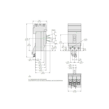 Square D JLA36250 Molded Case Circuit Breaker | 600V 250A 3P 100kA@480V I-Line Plug-In Powerpact