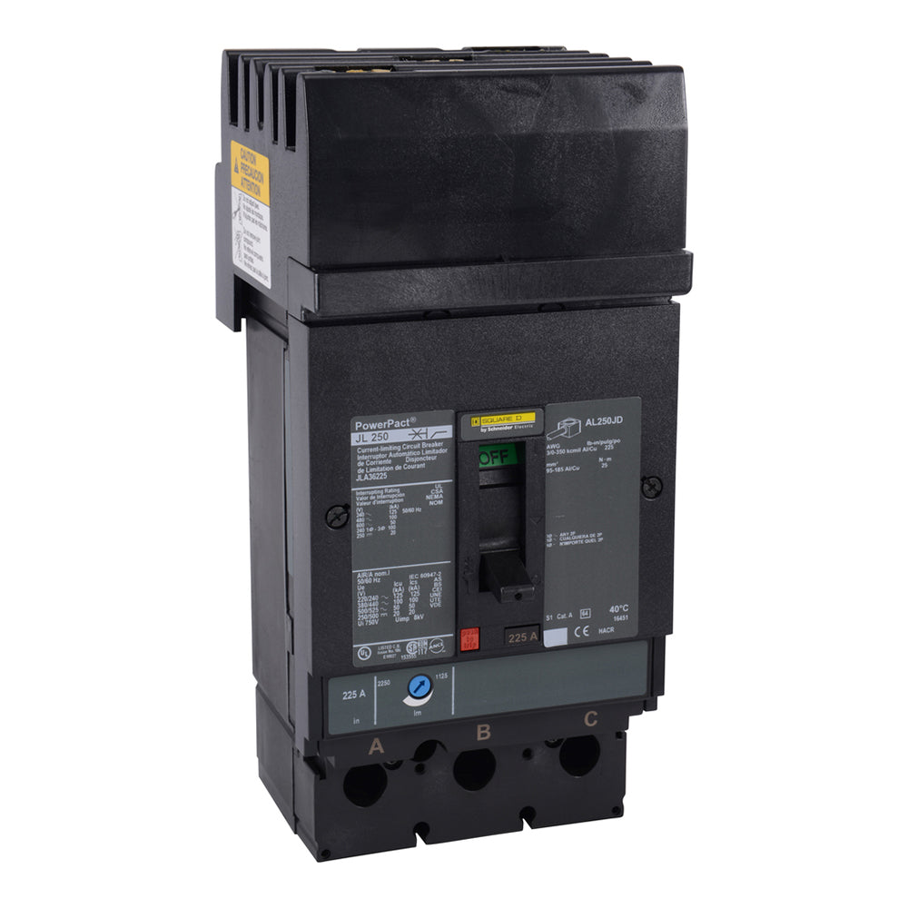 Square D JLA36250 Molded Case Circuit Breaker | 600V 250A 3P 100kA@480V I-Line Plug-In Powerpact