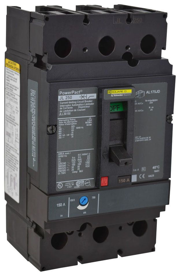 JLL36150 - Schneider Electric/ Square D Feed-Thru 150 Amp 3 Pole Circuit Breaker - Essential Electric Supply
