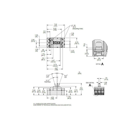 Square D JLL36200 Circuit Breaker | 600V 200A 3P 100kA@480V Feed-Thru Powerpact JLL