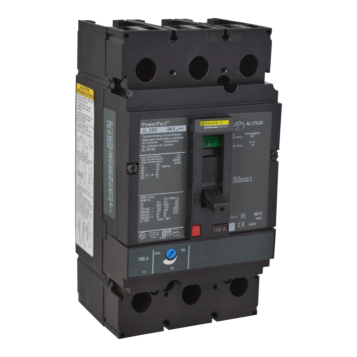 JLL36250T - Square D Feed-Thru 600V 250A 3 pole circuit breaker 100kA@480V - Essential Electric Supply