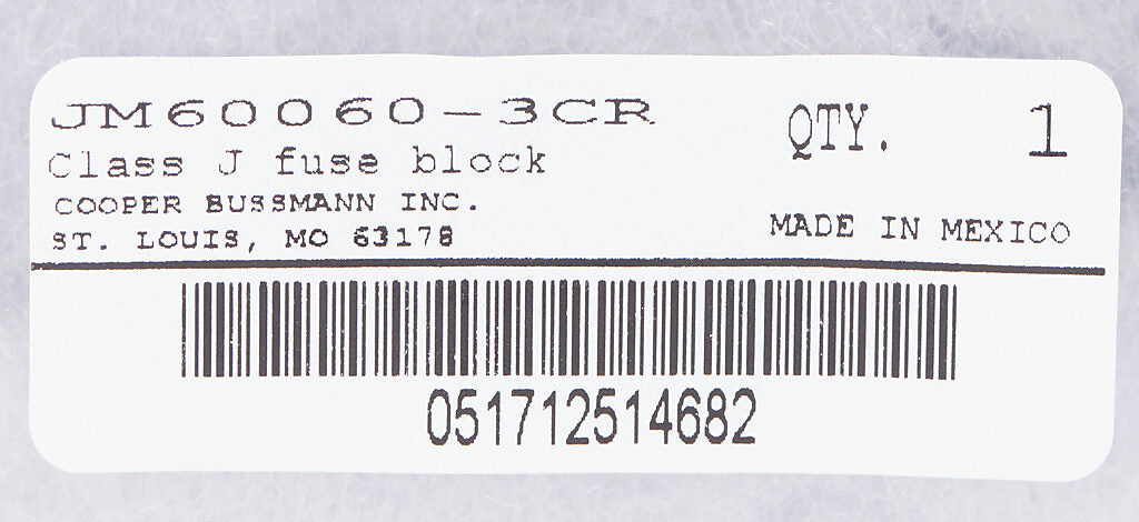 Bussmann JM60060-3CR Low Voltage Fuse | 1 Barrel Diameter 3 Class E