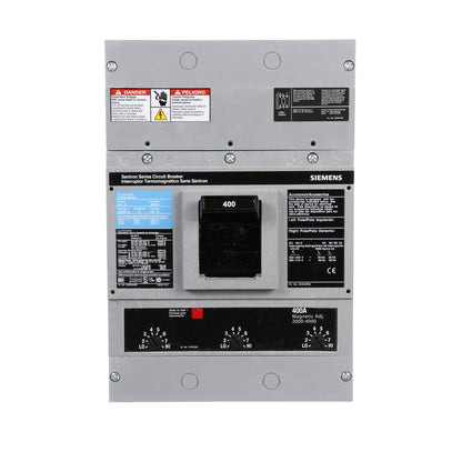 Siemens JXD63B400 Circuit Breaker | 600V 400A 3P 35kA@480V Bolt-On Sentron Series