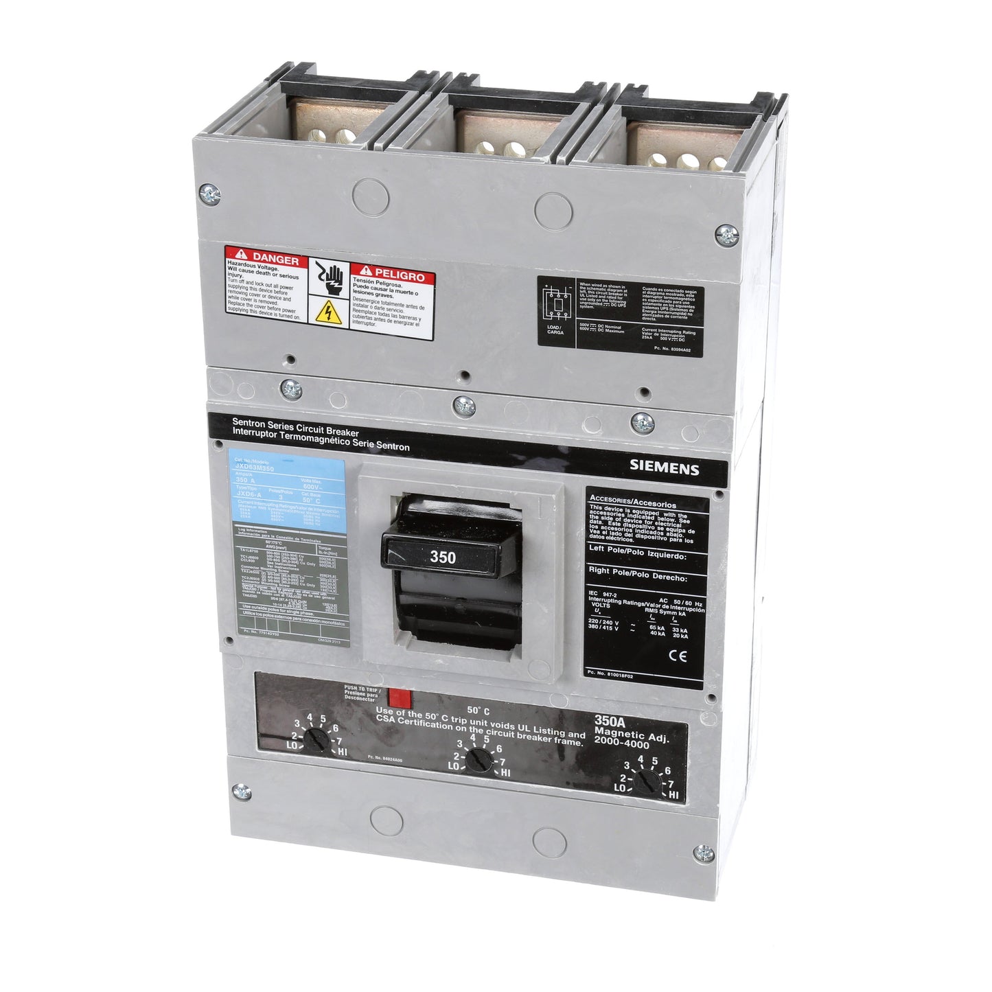 Siemens JXD63M350 Circuit Breaker | Sentron Series JXD 600V 350A