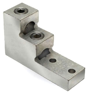 Burndy K11A36U2 Universal Mechanical Bolted Lug & Terminal 2 AWG-600 kcmil Copper/Aluminum Straight Tongue 1-1/2" Width 3/4" Thickness 1.38" Mounting Hole Spacing