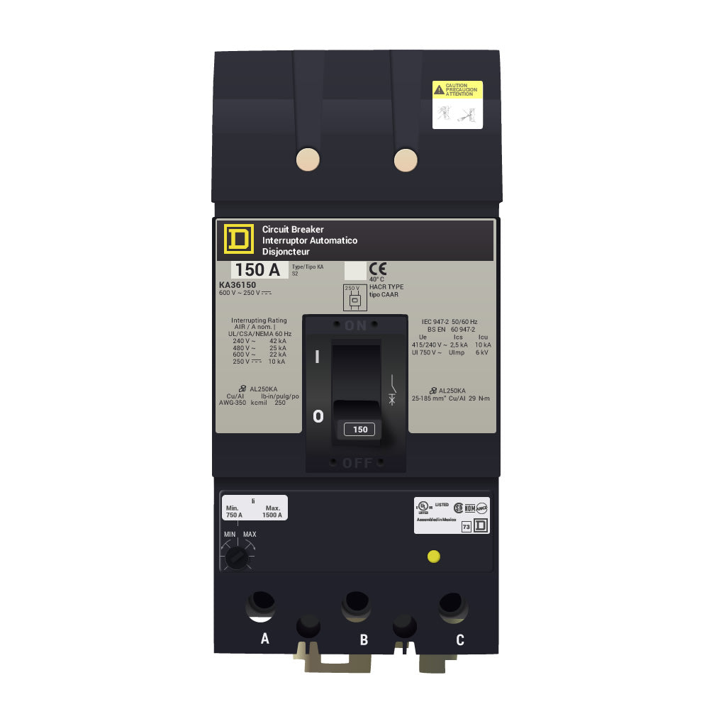 Square D KA36150 Circuit Breaker | 600V 150A 3P 25kA@480V I-Line