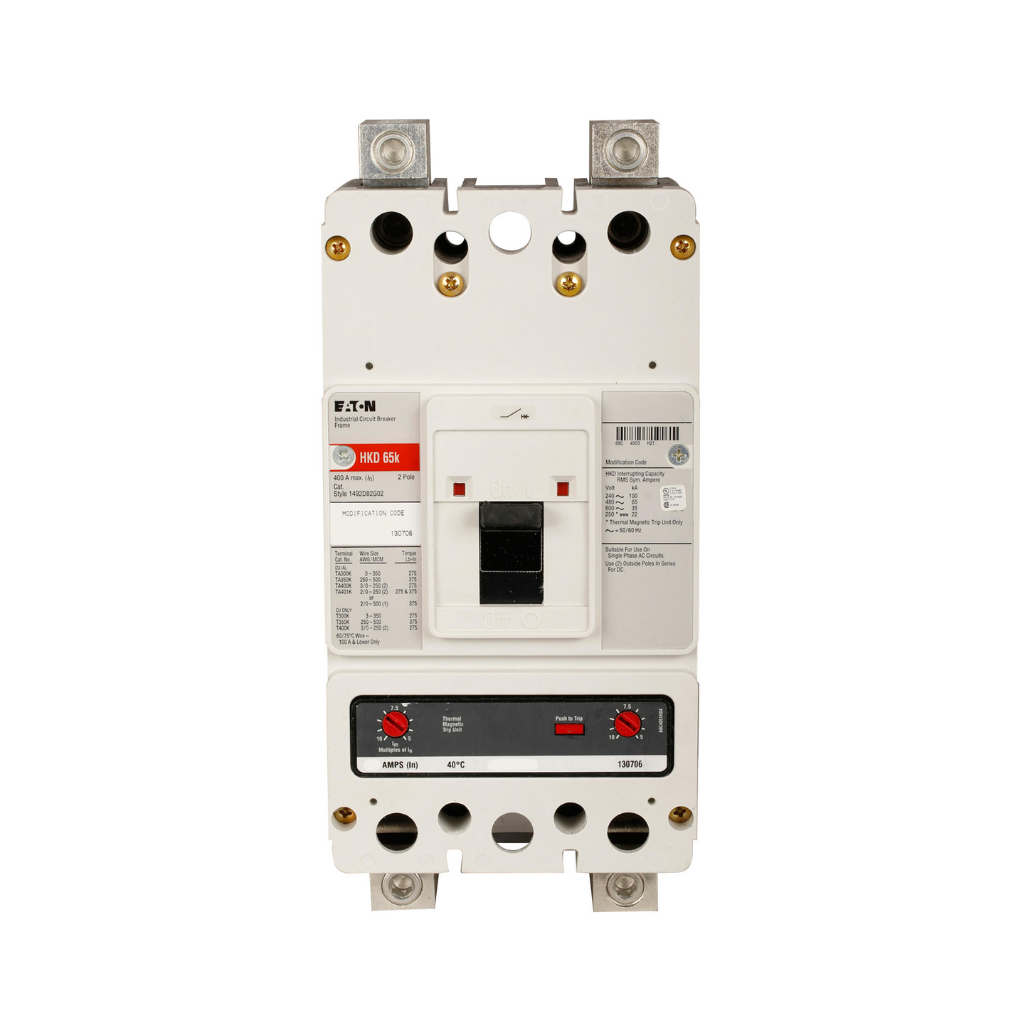 KD2125W Cutler Hammer Molded Case Circuit Breaker Series C 125A 600V - Essential Electric Supply