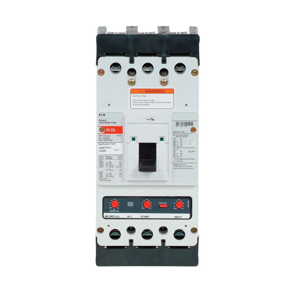 Cutler Hammer KD3225 Circuit Breaker | Series C KD 600V 225A