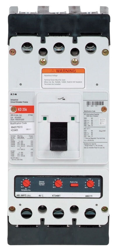 KDB3300 - Eaton/ Cutler Hammer/ Westinghouse Feed-Thru 300 Amp 3 Pole Circuit Breaker - Essential Electric Supply