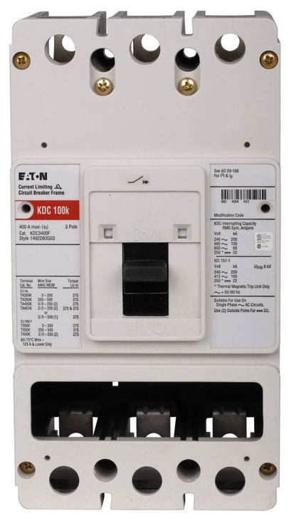 KDC3250 - Eaton/ Cutler Hammer/ Westinghouse Feed-Thru 250 Amp 3 Pole Circuit Breaker - Essential Electric Supply