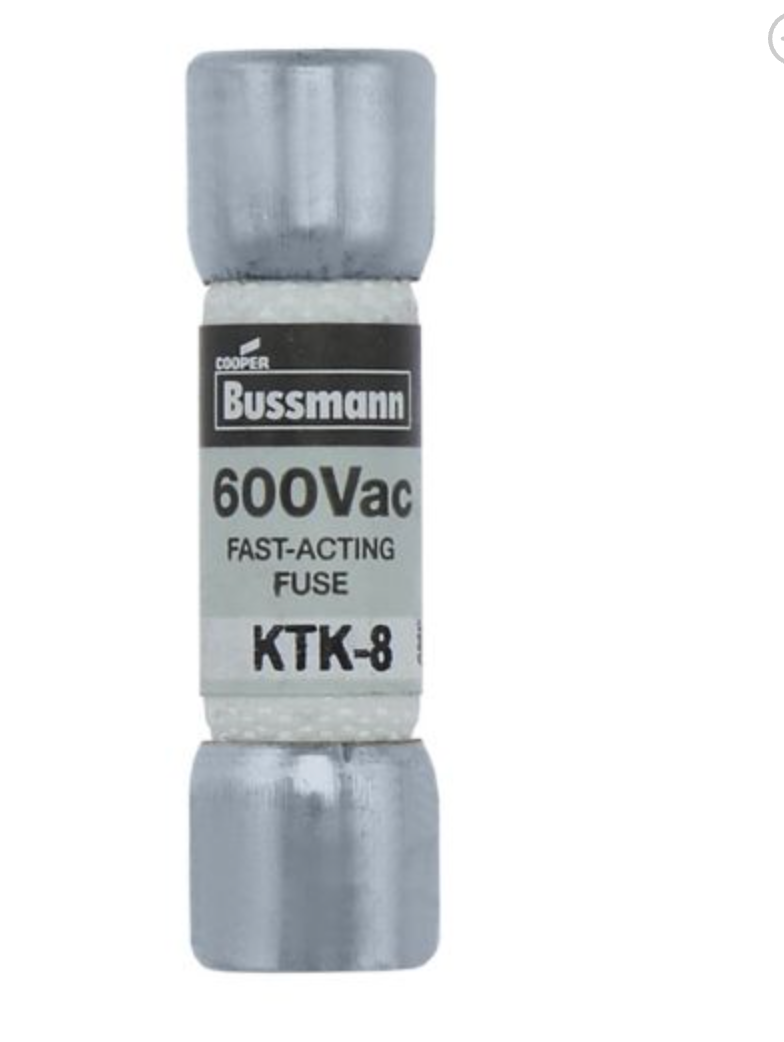 Bussmann KTK8 Fuse | 1-1/2 INCH 600V 8A Fast Acting KTK