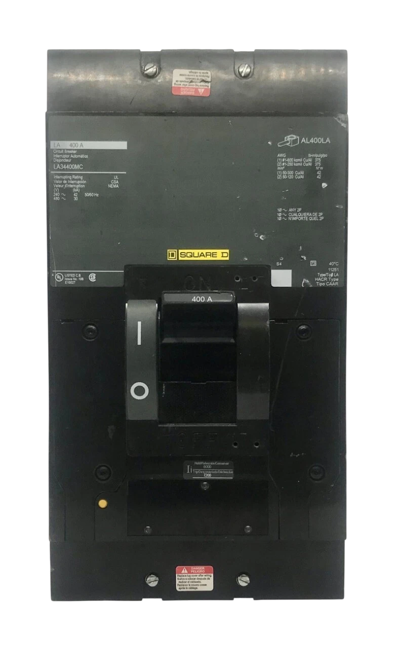 Square D LA34400MC Circuit Breaker | 600V 400A 3P 30kA@480V I-Line