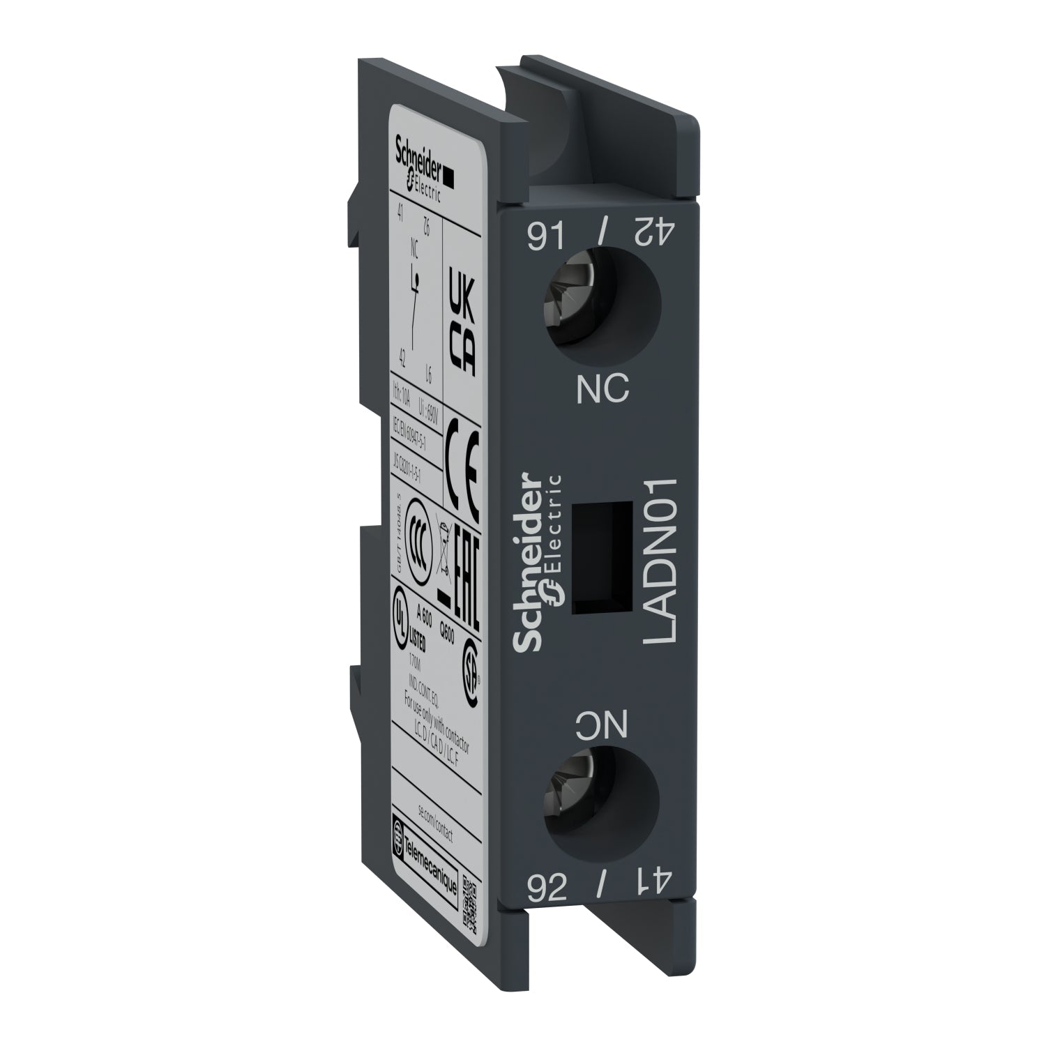 LADN01 Schneider Electric TeSys D Auxiliary Contact 1 NC - Essential Electric Supply