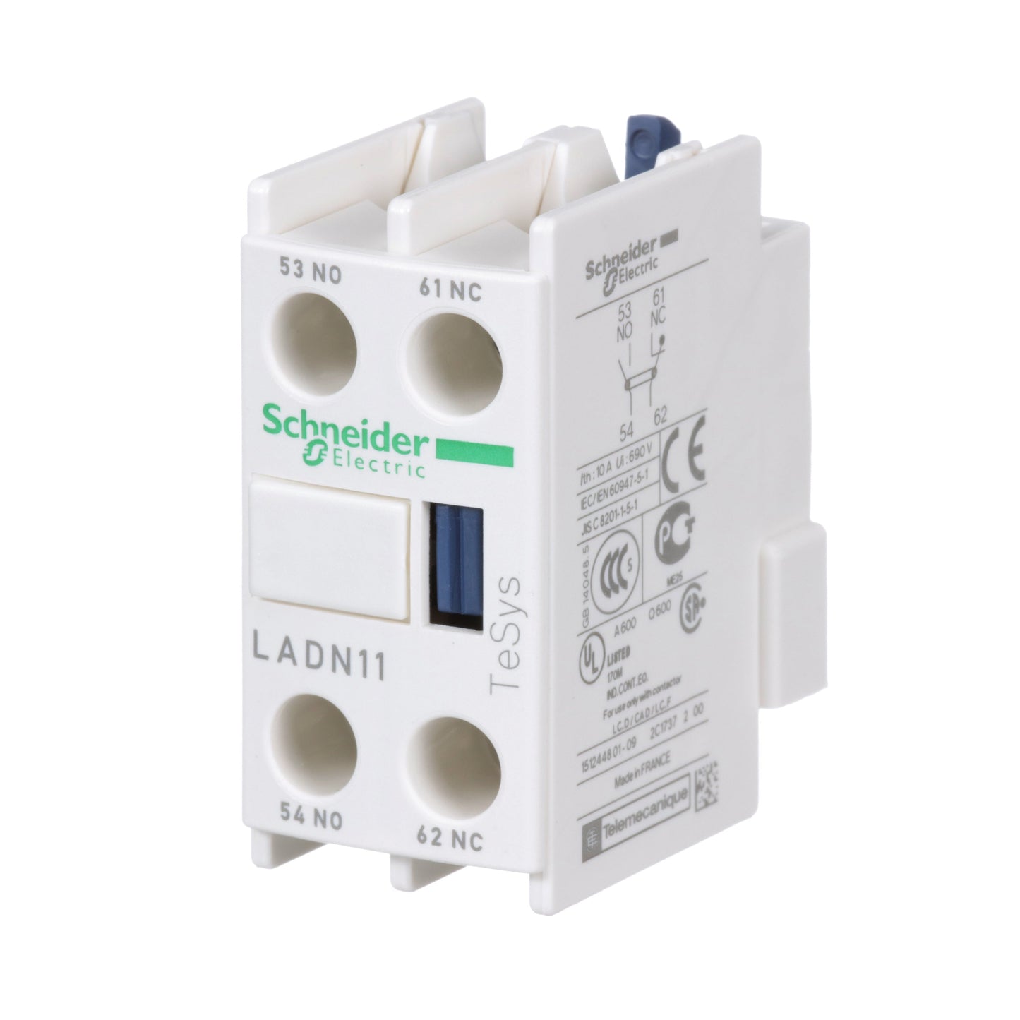 Telemecanique LADN11 Contactor And Motor Starter Auxiliary | 1NO/1NC 690V AC TeSys D
