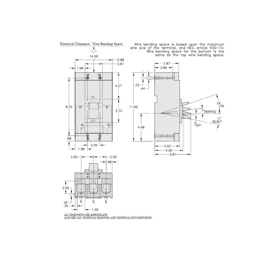 Square D LAL36200 Circuit Breaker | 600V 200A 3P 30kA@480V Bolt-On LAL Series