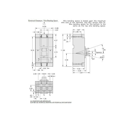 Square D LAL36200 Circuit Breaker | 600V 200A 3P 30kA@480V Bolt-On LAL Series