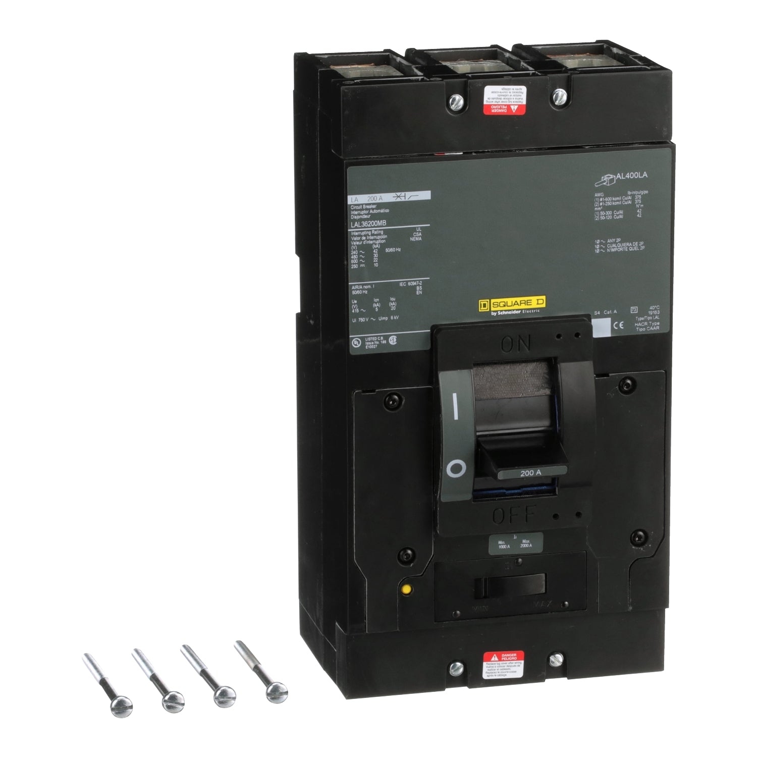 LAL36200V - Square D Feed-Thru 600V 200A 3 pole circuit breaker 30kA@480V - Essential Electric Supply