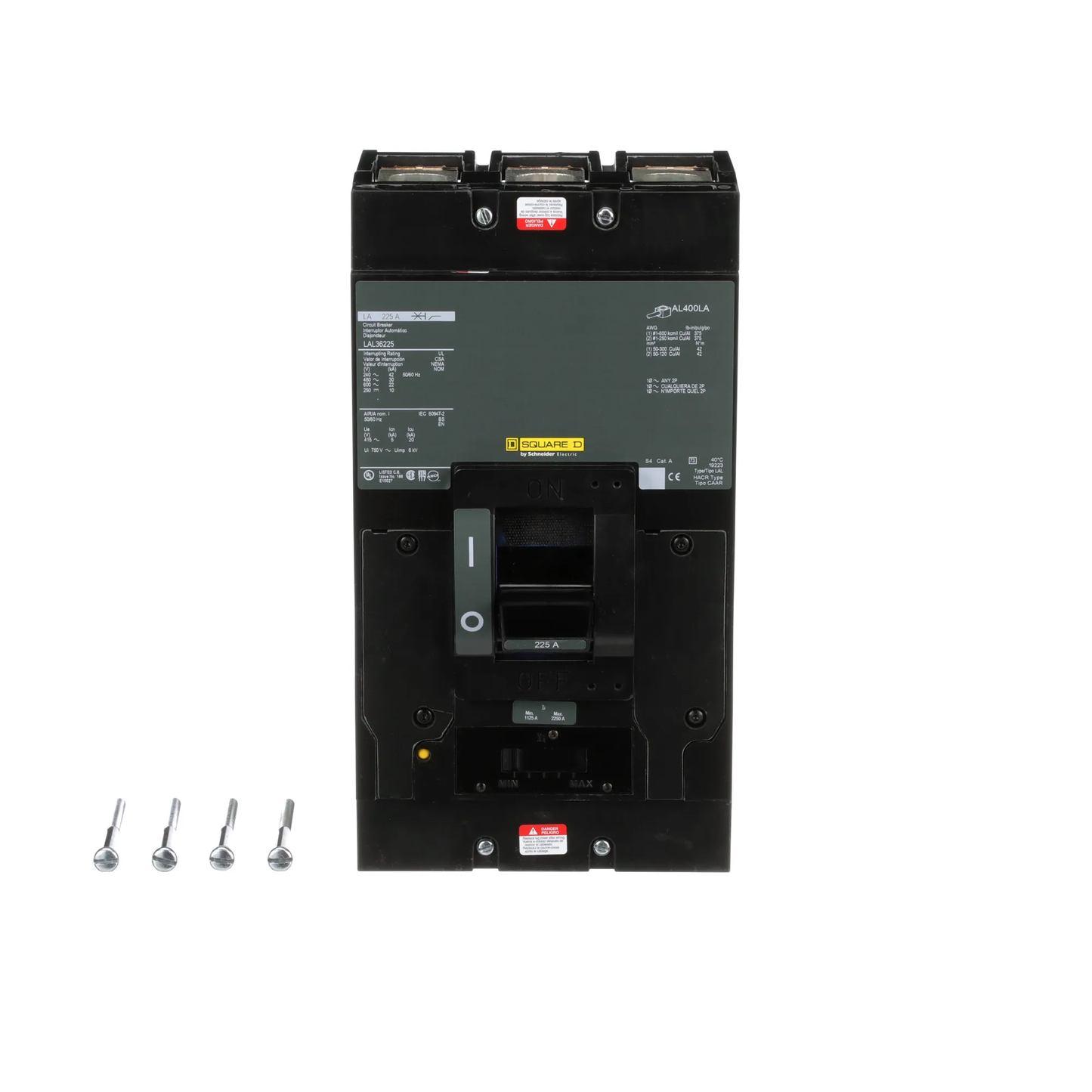 Square D LAL36225 Circuit Breaker | 600V 225A 3P 30kA@480V Feed-Thru LAL Series