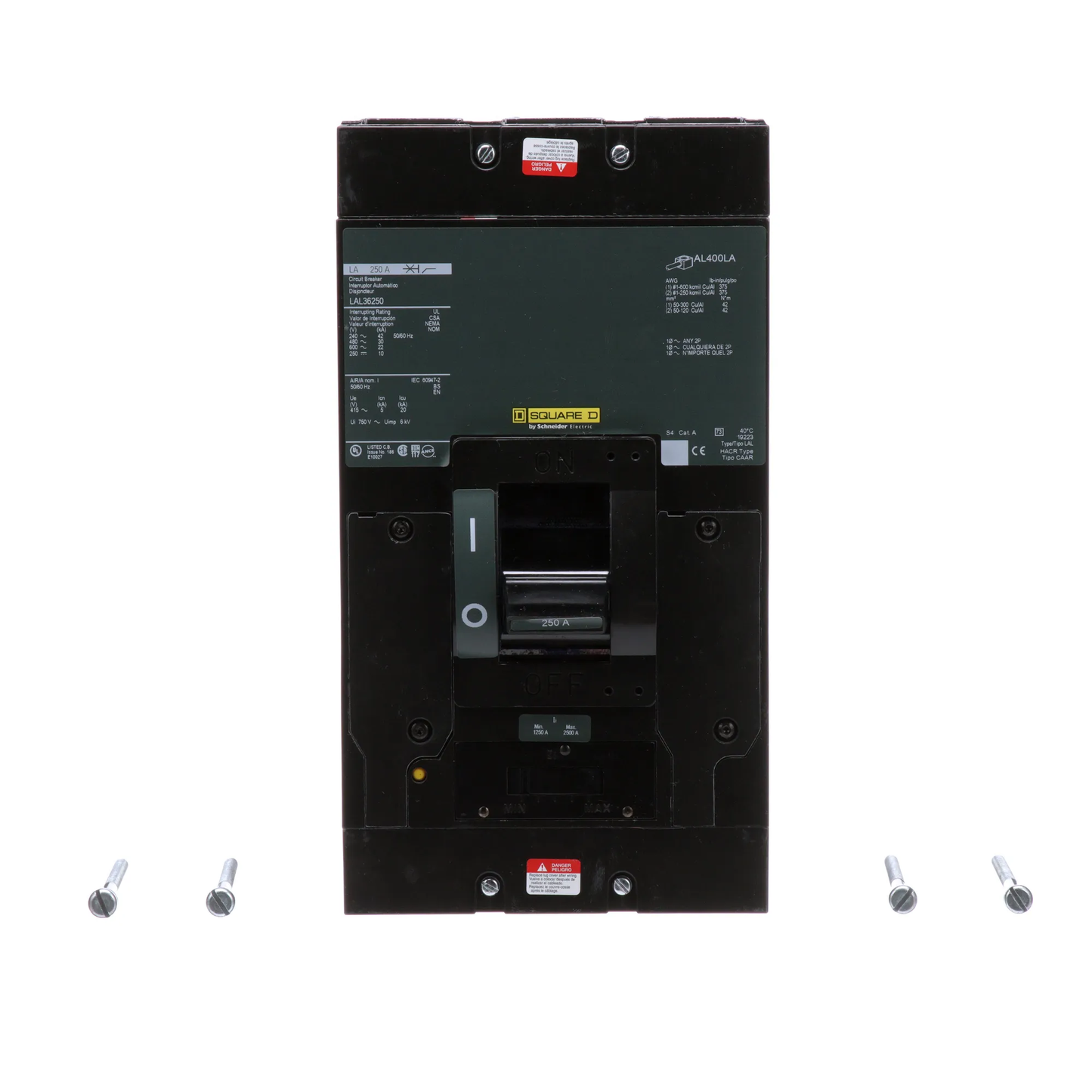 Square D LAL36250 Circuit Breaker | 600V 250A 3P 30kA@480V Feed-Thru LAL Series
